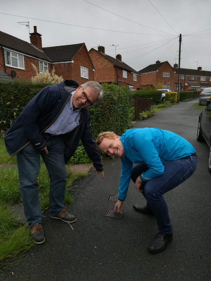 Lib Dem council by-election candidate in Bromsgrove South Josh Robinson does pointing